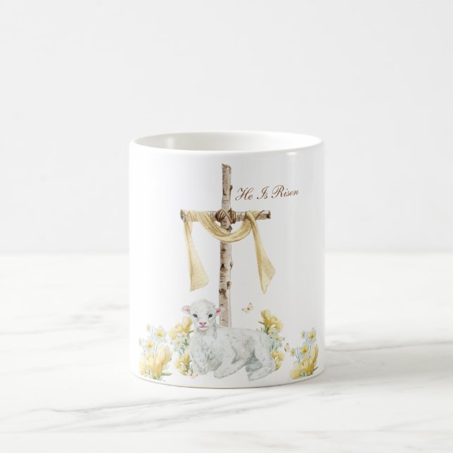 Er ist Christlich Ostern Personalisiert Risen Kaffeetasse (Mittel)