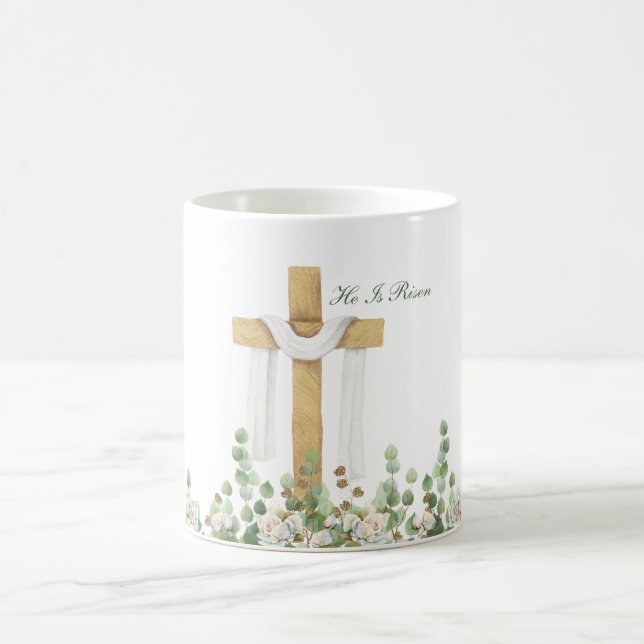 Er ist Christlich Ostern Personalisiert Risen Kaffeetasse (Mittel)