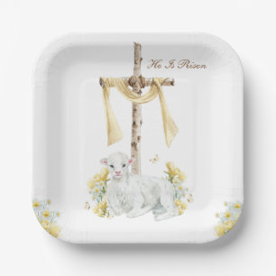 Er ist Christlich Ostern Personalisiert Risen Pappteller