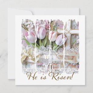 Er ist Christlicher Vintager Florist aus dem Oster Einladung