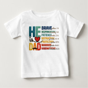 Er ist Dad Christlicher Vater Schriftwerte Baby T-shirt