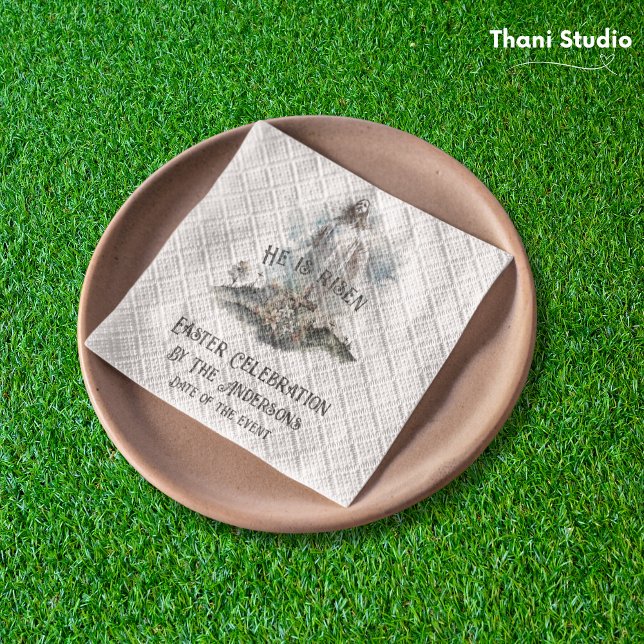 Er ist das Christliche riskante Osterkreuz Serviette (Von Creator hochgeladen)