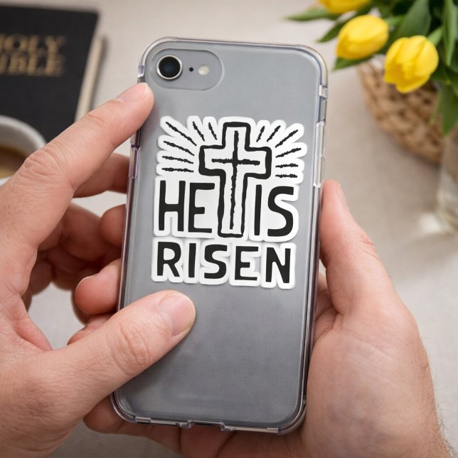 Er ist das Osterkreuz Aufkleber (Von Creator hochgeladen)