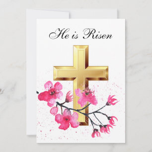 Er ist das Risserfarbene Osterblossom Cross Einladung