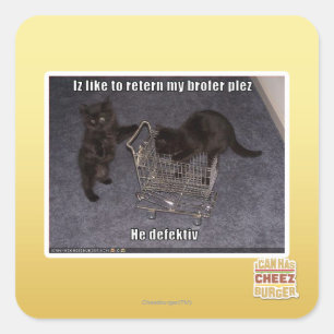 Er ist defekt quadratischer aufkleber