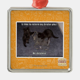 Er ist defekt silbernes ornament