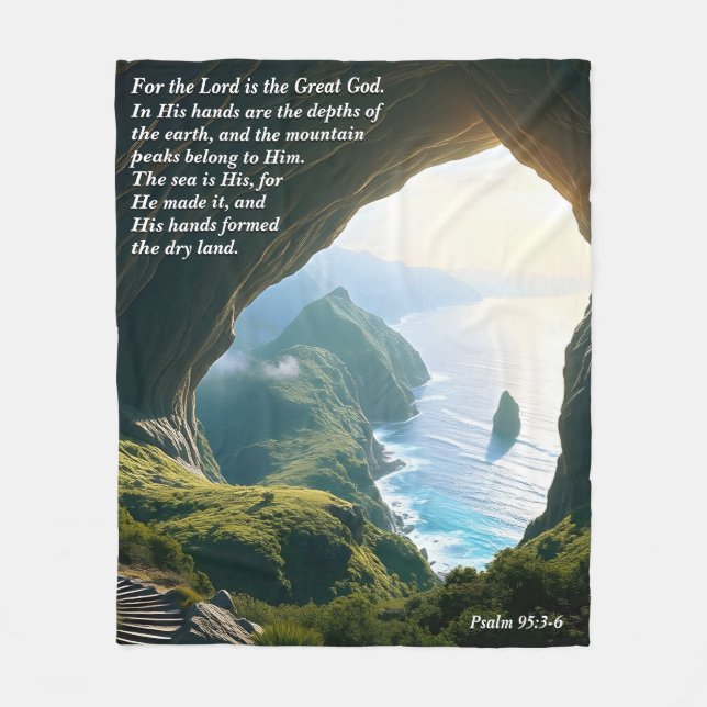 Er ist der Große Gott, Gott und Schöpfer Verse Fleecedecke (Vorderseite)