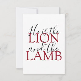 Er ist der Löwe und das Lamm-Beileid Karte