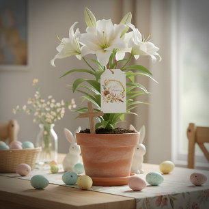 Er ist der Risen boho Blumenkranz Oster Geschenkanhänger