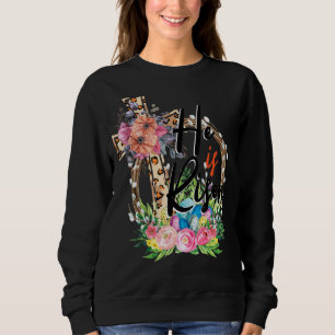 Er ist der Risen Leopard Regenbogen Christlich Jes Sweatshirt