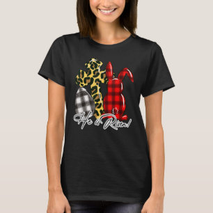 Er ist der Risen Leopard Regenbogen Christlich Jes T-Shirt