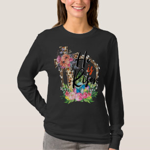 Er ist der Risen Leopard Regenbogen Christlich Jes T-Shirt