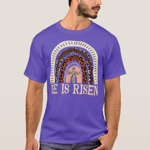 Er ist der Risen Leopard Regenbogen Christlich Jes T-Shirt