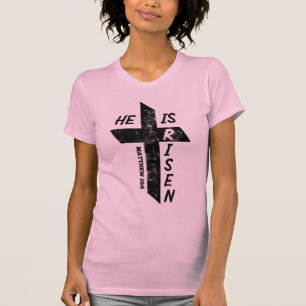 Er ist der Risen Osterbibel Verse Matthew 28 Cross T-Shirt