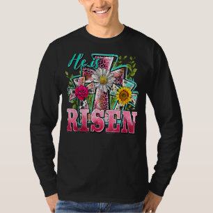 Er ist der Sonnenblumen Leopard Kreuz Jesus Christ T-Shirt