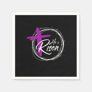 Er ist die Geburt Jesus Christus Cross Faith Gi Serviette