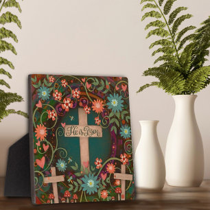 Er ist drei Kreuze Hübscher Glaubensinspiriertheit Fotoplatte