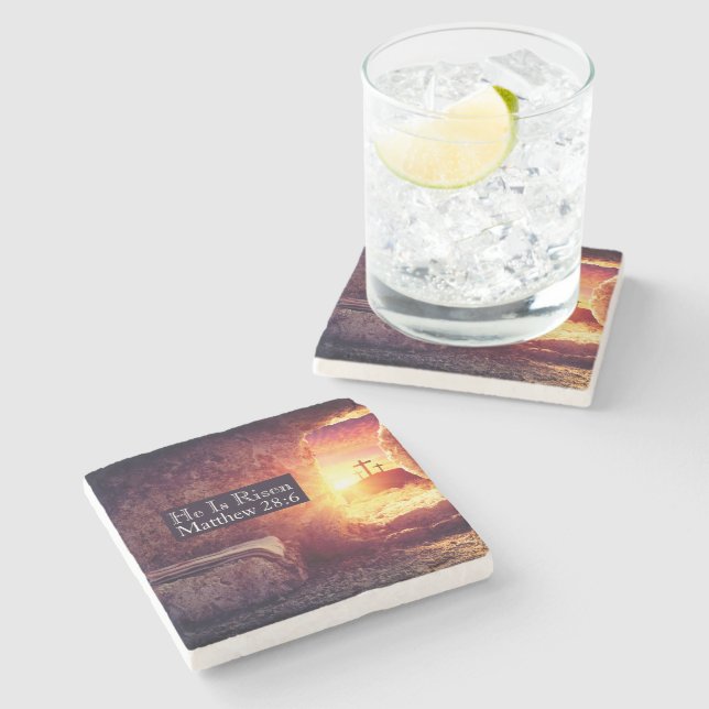 Er ist drei Übergänge leergefahr an Ostern ausgese Steinuntersetzer (Seitenansicht)