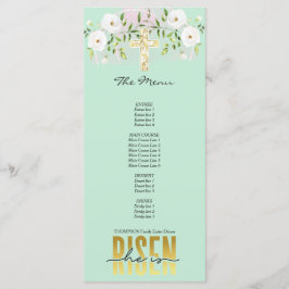 Er ist ein Christlicher Zitat aus religiösen Gründ Menükarte