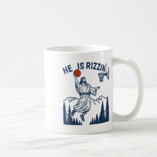 Er ist ein lustiger Oster-Bysketbyll-Christen-Rel Kaffeetasse