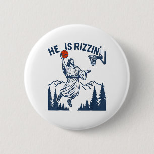 Er ist ein lustiger Oster-Bysketbyll Christlicher Button