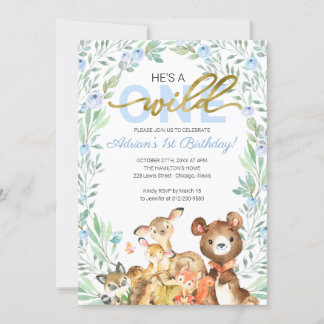 Er ist ein wilder erster Geburtstag Einladung
