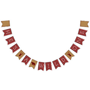 Er ist ein Wilder Kariert erster Geburtstag Wimpelkette