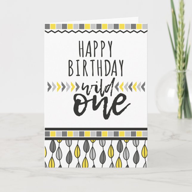 Er ist eine "Wild One Birthday Card" Karte (Vorderseite)