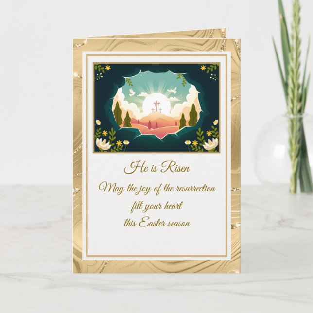 Er ist erwischt" Happy Oaster - anpassbare religiö (Vorderseite)