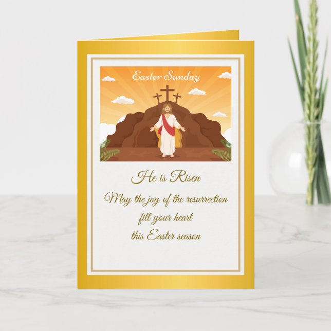 Er ist erwischt" Happy Oaster - anpassbare religiö (Vorderseite)