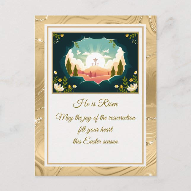 Er ist erwischt" Happy Oaster - anpassbare religiö Postkarte (Vorderseite)