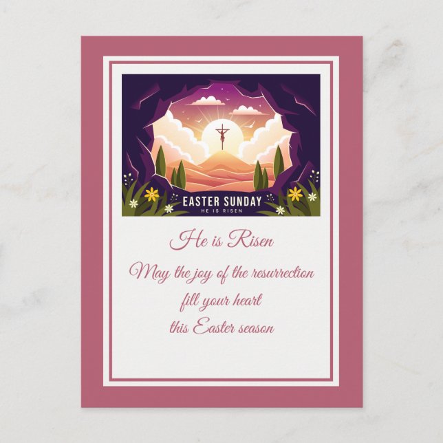 Er ist erwischt" Happy Oaster - anpassbare religiö Postkarte (Vorderseite)