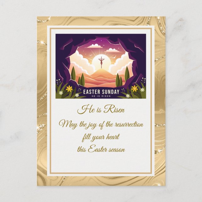 Er ist erwischt" Happy Oaster - anpassbare religiö Postkarte (Vorderseite)