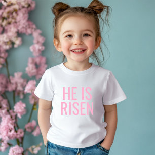Er ist erwischt   Niedlich rosa Christlich Baby T-shirt