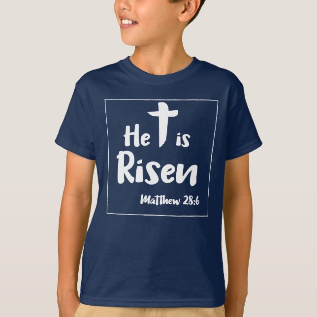 Er ist gestiegene Ostern-Schrift T-Shirt (Vorderseite)
