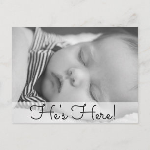 Er ist hier. Baby Boy Birth Ankündigung