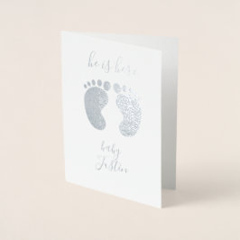 Er ist hier Personalisiert Name Foil Card Folienkarte