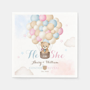 Er ist ihr Geschlecht und offenbart Bear Baby Show Serviette