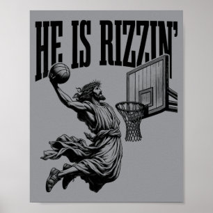 Er ist in lustigem Jesus Baseball Ostern Meme Poster