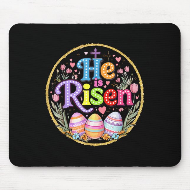 Er ist Jesus Christlich Bibel Verse Ostern Wom ris Mousepad (Vorne)