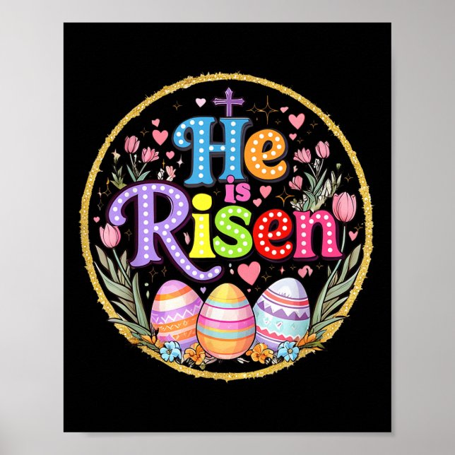 Er ist Jesus Christlich Bibel Verse Ostern Wom ris Poster (Vorne)