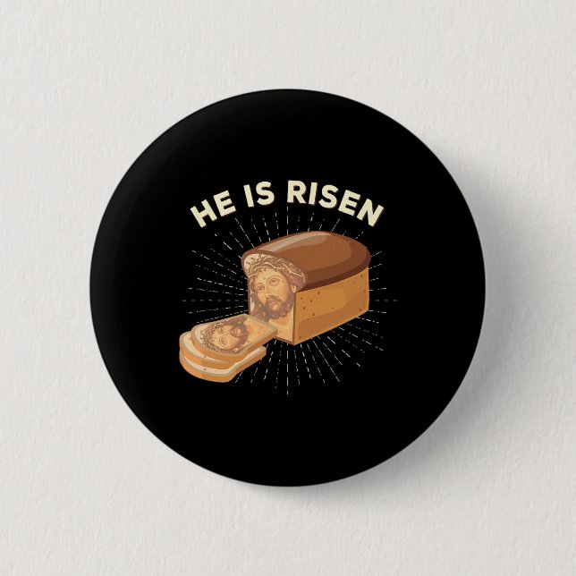 Er ist Jesus Christus-Ostern-Pun Christlich Brea v Button (Vorderseite)