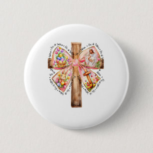 Er ist Jesus Coquette Bow Osterkreuz Frauen riskie Button