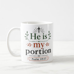 Er ist mein Anteil Inspirierendes Schriftvers-Vers Kaffeetasse