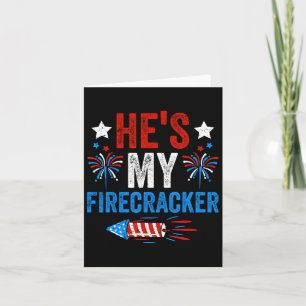 Er ist mein Firecracker und sein 4. Juli Coupl Karte