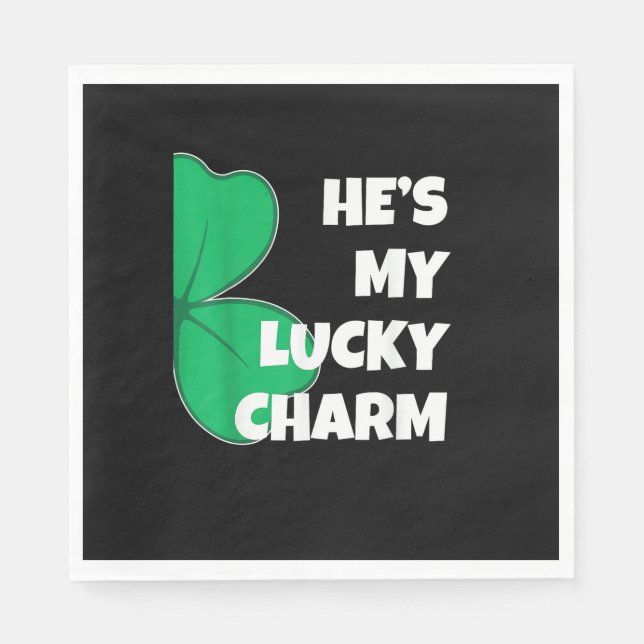 Er ist mein glückliches Charm Funny St Patricks Da Serviette (Vorderseite)
