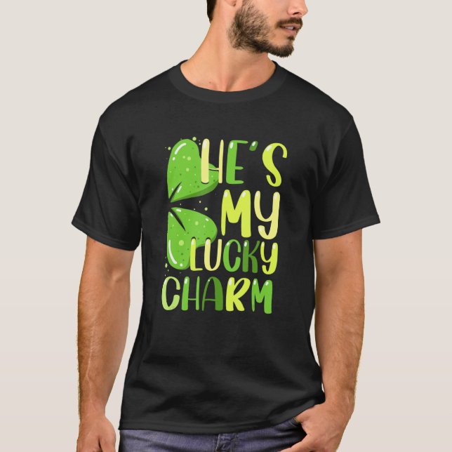 Er ist mein glückliches Charm Funny St Patricks Da T-Shirt (Vorderseite)