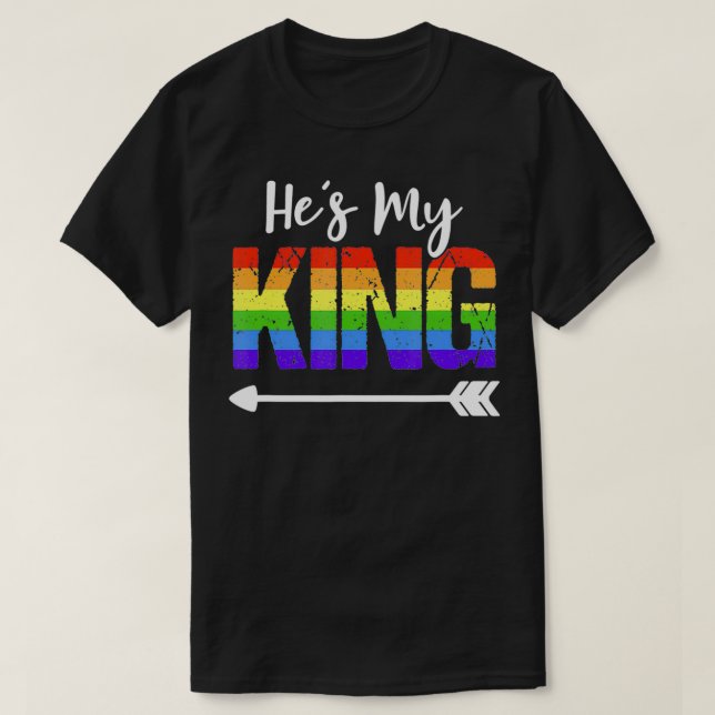 Er ist mein King Matching Gay Couple Outfit für ih T-Shirt (Design vorne)