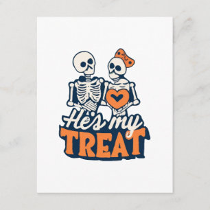 Er ist mein Schatz Skelett passendes Paar Hallowee Begleitkarte