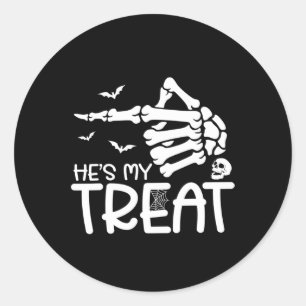 Er ist meine Leckerei Sie ist mein Trick Halloween Runder Aufkleber